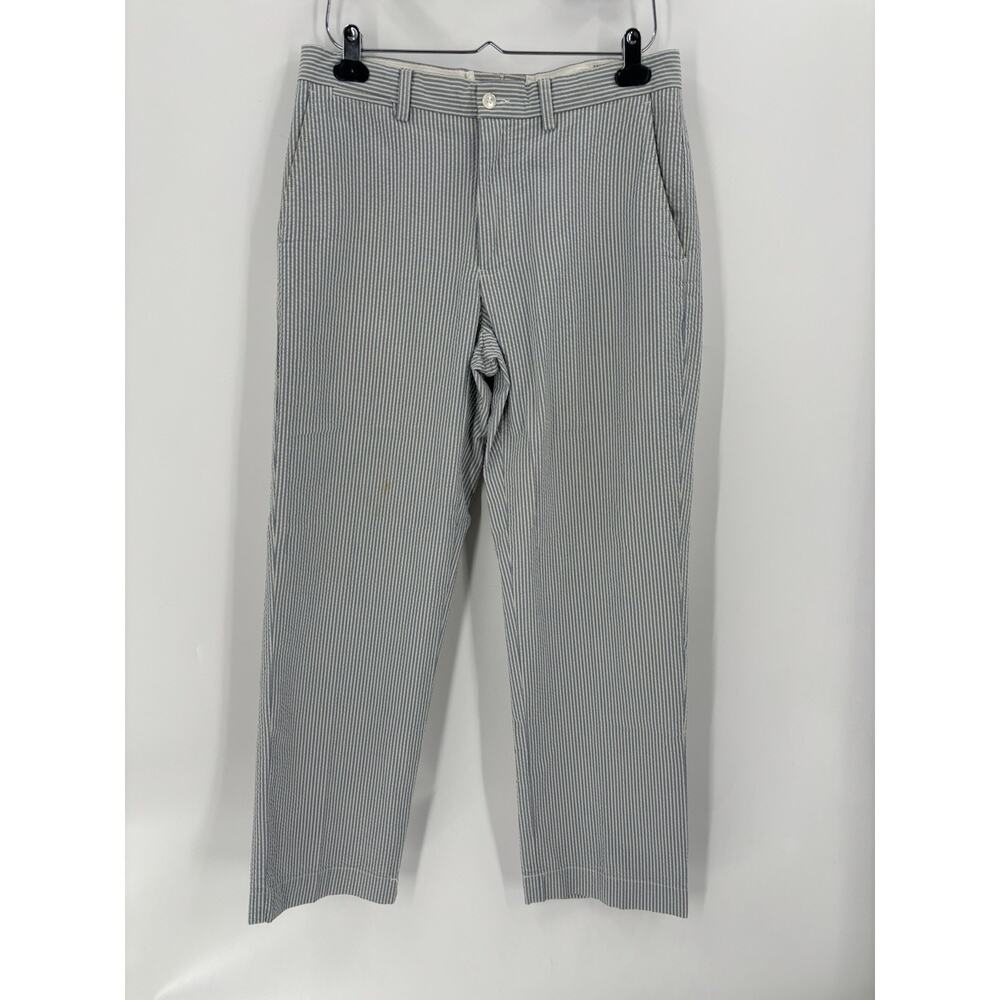 Polo Ralph Lauren Vintage Seersucker Pants Mens 32 Blue White Striped Cotton